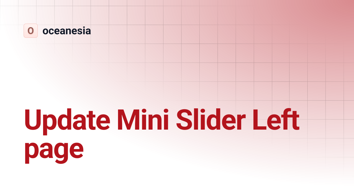 Update Mini Slider Left page | oceanesia